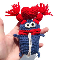 Navy blue red braids