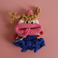 Royal blue skirt and pink mouth style (10cm )