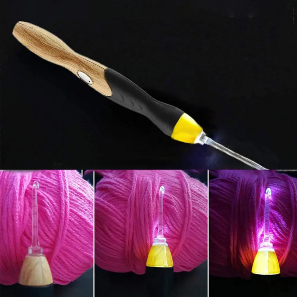 LED Light Up Crochet Hook + 9 Hook sizes